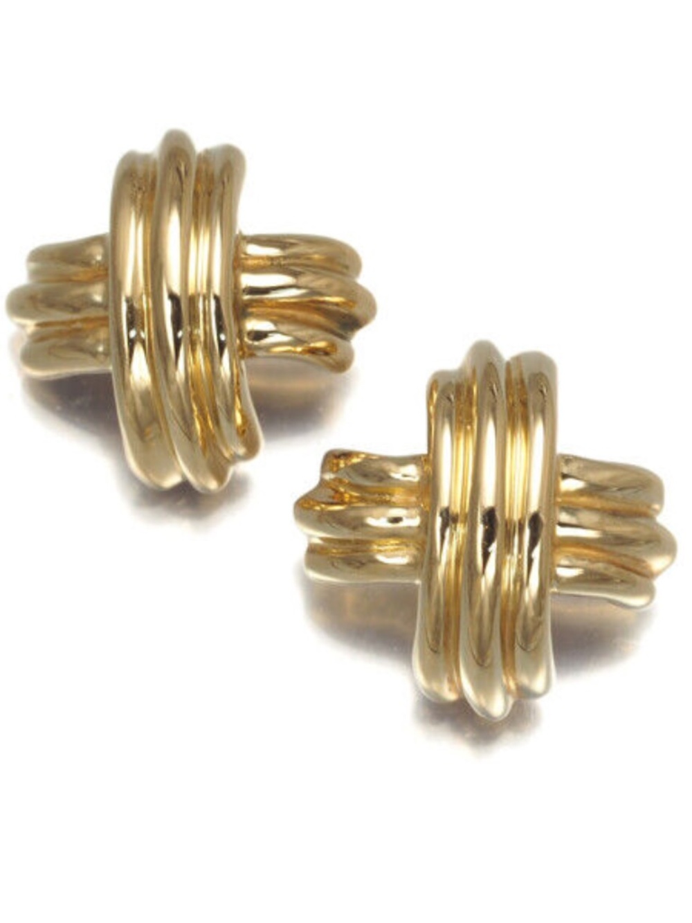 Tiffany & Co. 18K Yellow Gold 3/8" Signature X Stud Earrings